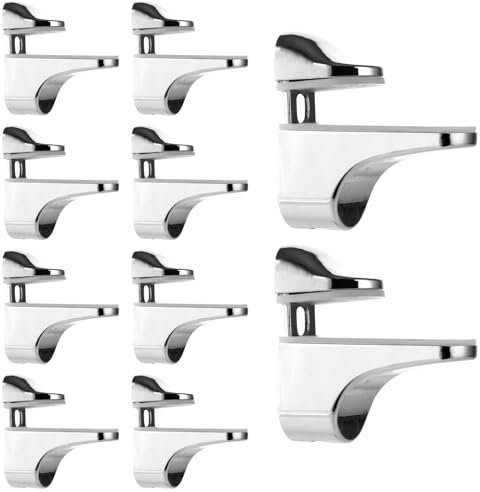 LDXDRU 10 Stück Verstellbare Glasregal Wandregal Halterung, Glashalter Edelstahl für 3-21MM Dicke Glas, Glasbodenhalter Glasbodenträger Glasboden Glasplattenhalter für Glas Acrylglas Regale Holzböden
