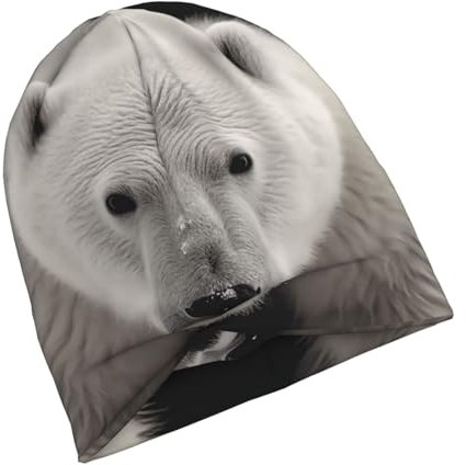 Beanie-Mütze mit Schmetterlingen, Unisex, Strickmütze, warm, lässig, mit Manschetten, Wintermütze, Orange, eisbär, Einheitsgr��e