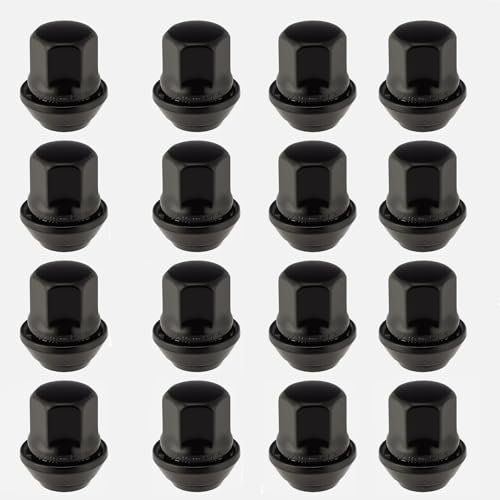 Bohaner 16Pcs M12x1.5 Wheel Nuts 19mm Hex Alloy Wheel Nuts Black Closed End M12x1.5 Lug Nuts for Ford Focus MK1 MK2 MK3 ST RS Bolt Lug Stud