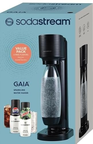 SodaStream Gaia Sparkling Water Maker, Black, Value Pack
