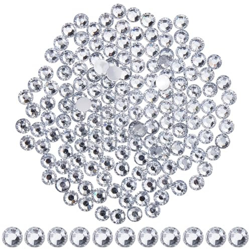 GORGECRAFT 3000Pcs Flat Back Crystal Rhinestones 5mm Clear Faceted Flatback Round Gems Resin Rhinestone Transparent Faux Diamond for Nail Art Glue Fix Jewelry Clothes Shoes Costume Crafts