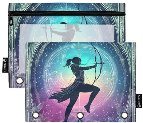 Archer Tarot-Bindertasche, Stoff-Federmäppchen für Ringe, Ordner, Aufbewahrung mit 3 Löchern, für Büro, Büro, Dokumenten-Organizer