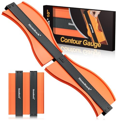 Shape Gauge Ruler Marking Tools 2pcs, 10+10 inch Laminate Flooring Shape Measuring Tools, Carpenter Gadgets for Men, Dad Boyfriend Mens Gifts for Christmas, Stocking Fillers for Him from Daughter Son