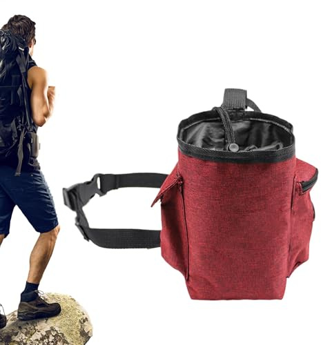 Kreidebeutel-Eimer, Kletterkreidebeutel - -Aufbewahrungstasche Reißverschlusstasche Und Verstellbarem Hüftgurt | Organizer-Paket, Magnesium-Pulverbeutel Eisklettern Einzel- Und Doppelstangen