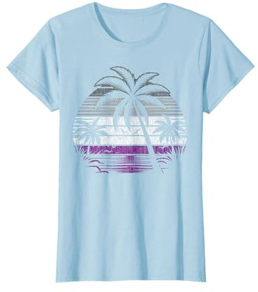 Asexual Pride Palmen mit Sonnenuntergang und Ace Flag T-Shirt