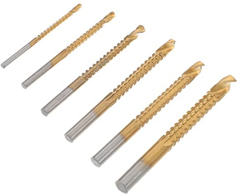 NUOBESTY Brocas Corte Lateral Alta Resistencia Varillas De Rápido Para Taladro Con Afilado Oblicuo Recubrimiento Titanio Para Madera