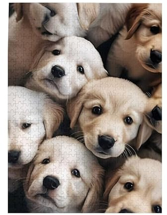1000 Piece Jigsaw Puzzles for Adults -Smiling Golden Retriever Puppy Dog Puzzle, Animal Jigsaw,Dogs Lover Gifts,Kids Challenging Puzzles Home Decor Family Fun Game Preschool Toys