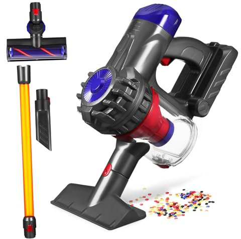 Garneck Elektro-spielstaubsauger Für Junge Mädchen Saugfunktion Mit Buntem Design Pädagogisches Reinigungs-Spielzeug Für Kleinkinder Jungen Mädchen Lernspaß Geschenk