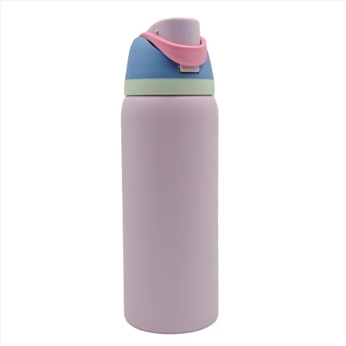 32 oz Insulated Stainless Steel Water Bottle with Straw for Sports, Travel, and School BPA-Free Leakproof Sports Water Bottle (Light pink)