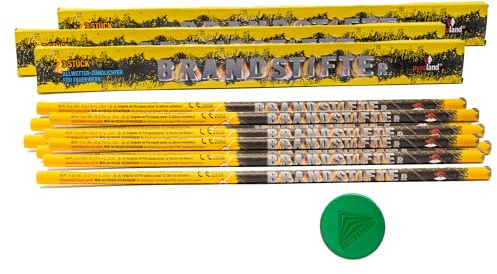 AKTIVHANDEL Brandstifter, 12 Stück (4x3er) Allwetter-Zündlichter für Feuerwerk und Böller, Feuerwerk der Kategorie F1, für Silvester, Geburtstag und andere Feiern, inkl. Einkaufswagenchip