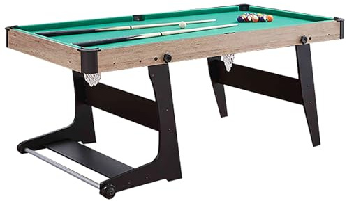 Mesas de Billar, Mesa Billar Convertible Plegable Portátil con Juego Completo de Billar, Fácil Almacenamiento para Salas de Juegos, Sótanos y Diversión Familiar(Beige,157x81x79cm/61.8x31.8x31.1in)