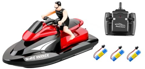 Toddmomy 3 STÜCKE Ferngesteuertes Boot mit Akkus Wasserdichtes Elektro Speedboot Schnelles Rc Motorboot für Pool und See Mehrspieler Rennspielzeug für Erwachsene