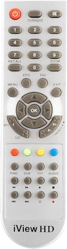 Replacement Remote Control ONLY for iView HD S2-HD1080 Model Satellite TV Receiver Set top Box, Tuner Remote Silver Colour For ASIN B0BQ8JBKBY