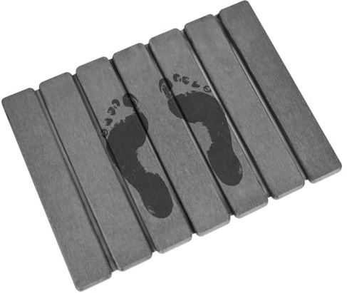 RUCUDIM Badematte Stein, 40x30cm Faltbar Diatomeenerde Badematte, Super Saugfähig Badezimmermatte, Dusche Bodenmatte, Schnell Trocknend für Bad, Haus und Küche(Grau)