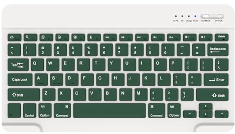 KARFUN Ultra Thin Wireless Keyboard for iPad & Tablet, Compact Bluetooth Mini Keyboard with 30 Day Battery, Portable Travel Keyboard for iPad Pro/Air/Mini, Windows, Android - US Layout (Dark Green)