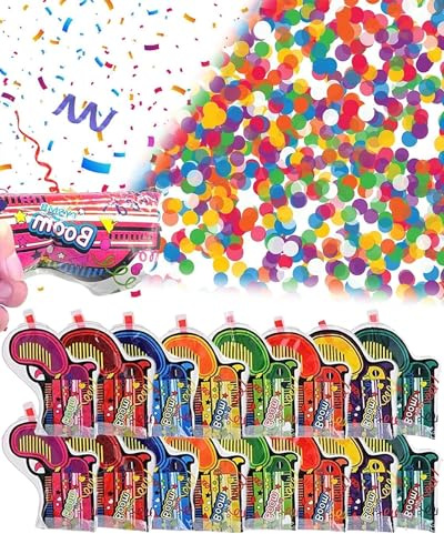 Thapncow 16 Pièces Lot de Pistolets à Confettis, Pistolets à Confettis Poppers Créez l'ambiance, pour Fêtes, Carnavals, Anniversaires, Mariages, Saint-Sylvestre, Anniversaires de mariage
