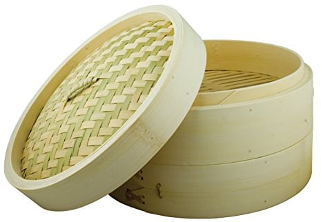 Dexam 12108608 Bamboo Steamer Set With 2 layers and Lid 20cm