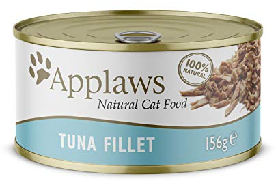 Applaws 100% natürliches Premium-Nassfutter für Katzen, Thunfischfilet in Brühe - Packung mit 24 x 156g Dosen