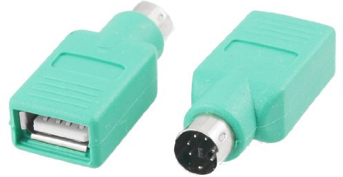 Sourcingmap Mini-DIN 6 Broches PS/2 vers USB Adaptateur Port Souris Vert Lot de 2