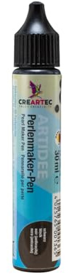 Artidee CREARTEC Perlenmaker Pen - Schwarz - zum Gestalten von dekorativen 3D Farbperlen auf Textilien, Holz, Pappe, Leder, Glas, Keramik - 30ml - Made in Germany