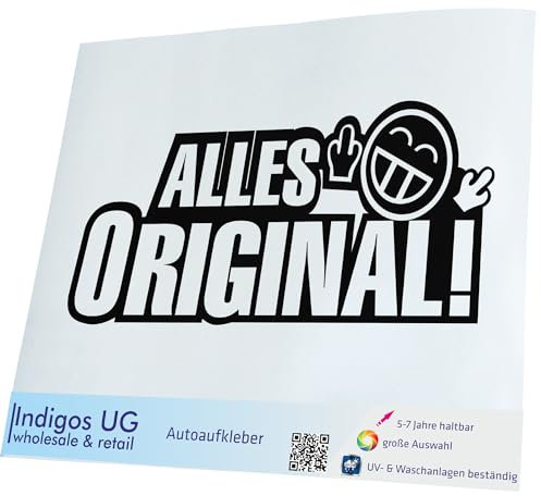 INDIGOS UG Aufkleber - Autoaufkleber - JDM - Die Cut - Auto - 210x210 mm - Alles original! - schwarz - Heckscheibe - Heckscheibenaufkleber - Sticker - Tuning