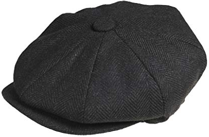 Béret Peaky Blinders en molleton laine - Noir - X-Large