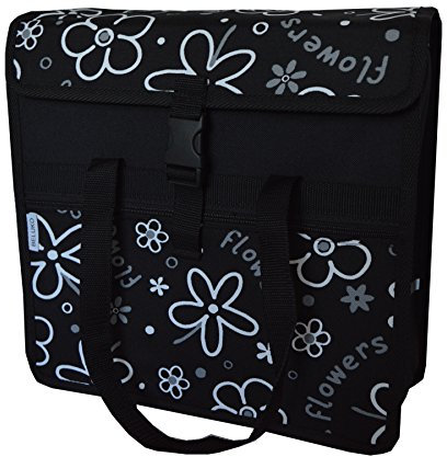 Beluko FAHRRADTASCHE 26 28 Erwachsene Satteltasche Gepäckträgetasche Doppel 2x15l / Einzelne 1x15l (29. UNO - Flowers)