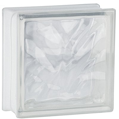 Design Brique de verre Nuage clair brillant 19x19x8 cm - 10 pièces