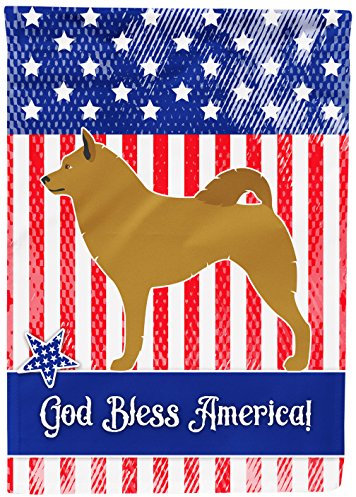 Caroline's Treasures BB8424GF Finnish Spitz Amerikanische Flagge, Gartengröße, klein, Mehrfarbig