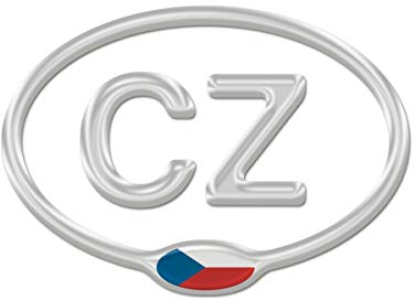 AG Design A-CZ-007 3D Aufkleber Tschechien mit Fahne CZ 12, 5x9 cm - Silber