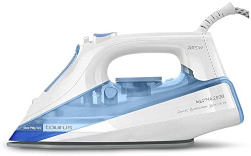 Taurus Agatha 2800 - Fer à repasser vapeur 2800W, Fonction pressing 170g / min, Semelle en céramique, Système anti-calcaire, Autonettoyant