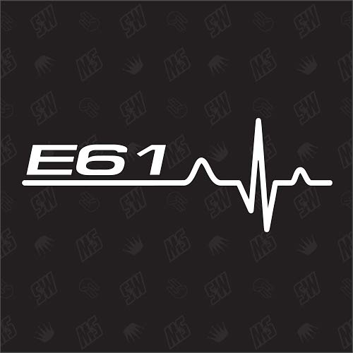 speedwerk-motorwear E61 Herzschlag - Aufkleber, Autoaufkleber, Scheibenaufkleber, Auto, Tuning, Fan, Sticker, Design, Car, EKG, Herzlinie