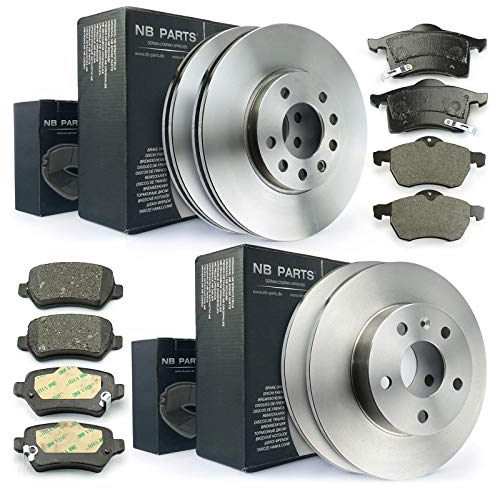 NB PARTS 4x Bremsscheiben Bremsbeläge vorne hinten passend für Opel Zafira A F75 mit ABS Astra G