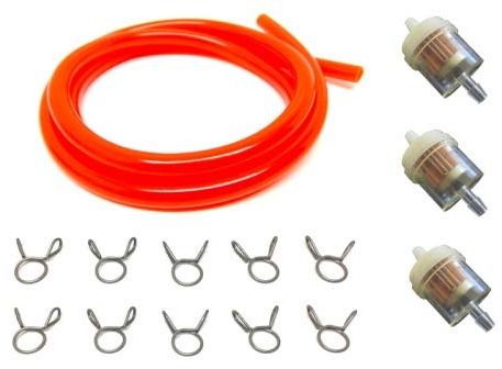 Benzinschlauch Rot Federklemme Benzinfilter Set passend für Roller/Mofa/Moped/Universal
