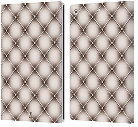 Head Case Designs Diamante Beige Cojines Carcasa de Cuero Tipo Libro Compatible con Apple iPad 10.2 2019/2020/2021