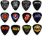 12 x Classic Albums Gitarrenplektren Set Gitarrenplektren für Gitarristen Doppelseitiger Druck in Plektrumdose (Set 3)