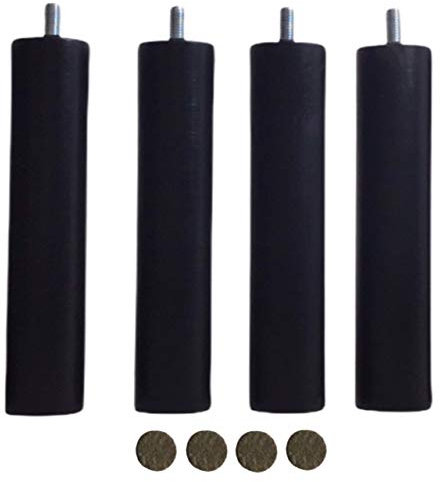 Mobiarioclichi Pieds de sommier en bois massif pour base tapissée avec vis M10 Différentes dimensions et couleurs 4 pièces de 20 cm Noir