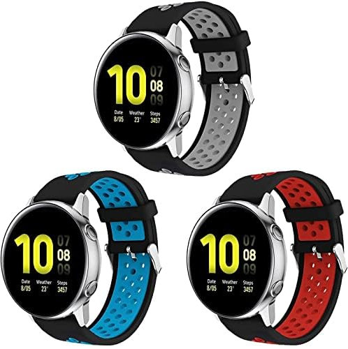 Correa Compatible para Samsung Galaxy Watch 4 40mm 44mm - Galaxy Watch 4 Classic 42mm/46mm Correa, 20mm Silicona Replacement Correa para Galaxy Watch Active/Active 2 40mm 44mm/ Galaxy Watch 42mm