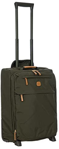 Bric's Erweiterbarer Cabin Trolley, X-Collection, Handgepäckkoffer mit 2 Doppelrädern, Strapazierfähig und Ultraleicht, Größe: 39x55x20/23 cm, Olive