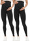 Buttergene Damen Umstandsleggings über dem Bauch Schwangerschaft Active Wear Workout Yoga Strumpfhosen Hosen, 2 x Schwarz, Medium