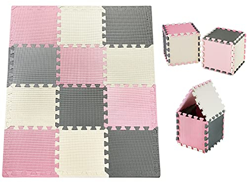Moby-System Spielmatte für Babys - Schadstofffreie Krabbelmatte & Kindermatte, 120 x 90 x 1,2 cm, Wasserdicht, Geruchlos - Puzzle-Design für Jungen & Mädchen
