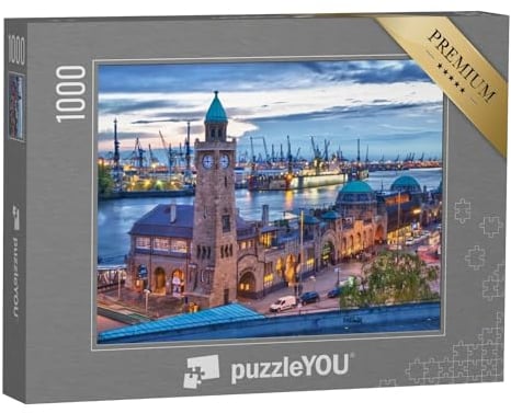 puzzleYOU: Puzzle 1000 Teile „Hamburger Hafen, Deutschland“ – aus der Puzzle-Kollektion Hamburg, Deutsche Städte