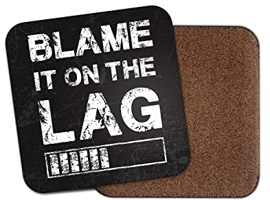 Untersetzer, quadratisch, Blame It On The Lag Gamer Gaming Game Boys Kids Men Dad Geschenk #76953