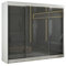 ALTDECOR Kleiderschrank mit Lacobel-Schiebetüren, kugelgelagerte Führungsschienen und Aluminium- Leisten, LED-Beleuchtung (weiß + 16 Farben) und Fernbedienung - PEKA - 250 cm Weiß/Grau