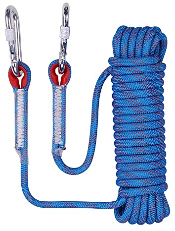 NorthPada Statisches Nylon Seil Outdoor Kletterseil für Knüpfübungen, Baumpfleger Baumarbeits, Marine, Anker, Boot, Abseil, Notfall, Schaukel, 10 mm x 20 Meter Blau
