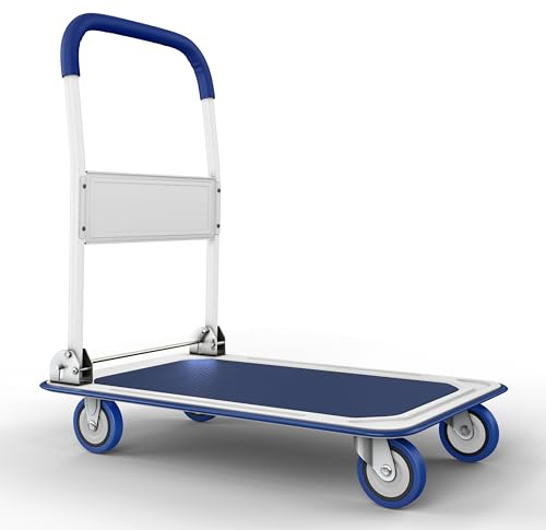 Lifetime Appliance Upgraded Faltbarer Push-Cart-Dolly | 150 kg Kapazität bewegliche Plattform Sackkarre | strapazierfähig, platzsparend, zusammenklappbar | Schwenkgriff Flachbettwagen