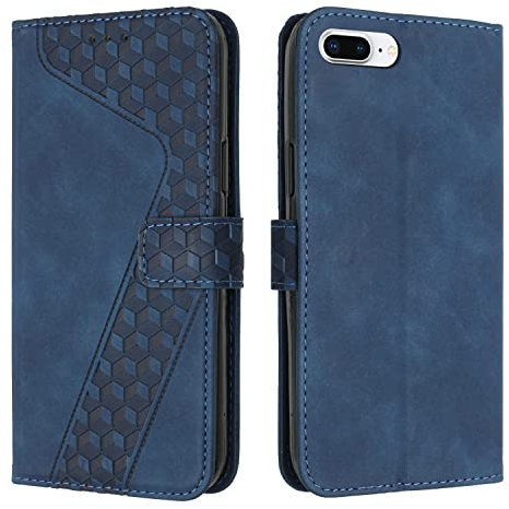 OKZone Kompatibel mit iPhone 6S/6 Plus Hülle, PU Leder Handyhülle Tasche Wallet Schutzhülle iPhone 6S/6 Plus (5,5 Zoll), Flip Cover Klappbar Etui mit Magnet Kartenfach TPU Lederhülle (Blau)