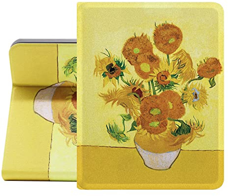 Berkin Arts pour iPad 7/8/9ème Génération Coque/iPad Air 3ème Génération Coque (10.5 Pouce) 2019/2020/2021 Étui de Protection en Cuir Premium Post-impressionnisme Fleurs Jaunes (Van Gogh-Tournesol)