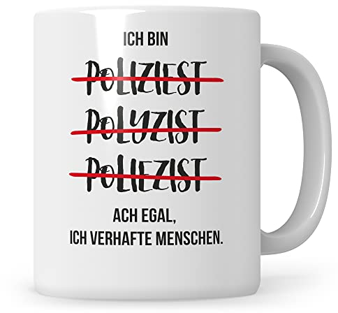Sweetify Tasse Polizist lustig, Polizist Geschenk Beruf, Polizistin Geschenkidee Kaffeebecher Polizisten, Beruf Polizei Kaffeetasse Teetasse Becher