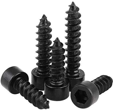 FEEIMOL Tornillos Autorroscantes de Cabeza Allen Tornillos para Madera Acero al Carbono M2.6x8mm (200 pcs)